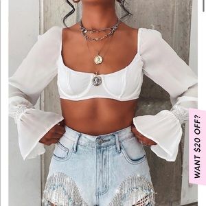 White Fox Sheer Perfection Crop Top
